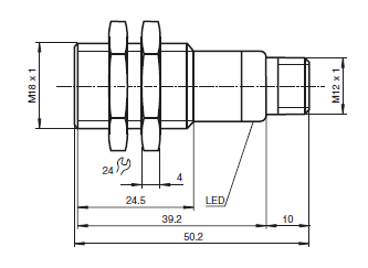 Dimensions โฟโต้สวิตช์แบบทรงกระบอก รุ่น UB300